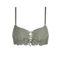内衣女小胸罩聚拢绑带无钢圈调整型文胸性感内裤套装平胸薄款春夏 单件装[绿色] 32/70A