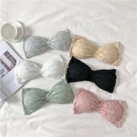 性感蕾丝无肩带隐形内衣女小胸聚拢无钢圈裹胸抹胸内裤文胸套装夏 346上衣 粉色 均码(70-125斤可穿)