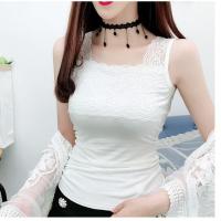 薄,加绒]蕾丝吊带背心女秋冬装加厚加绒保暖紧身百搭工装打底衫 白色(薄款) 2XL (125-145斤)