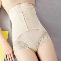 [加强版]高腰收腹裤女瘦肚燃脂减肥收胯产后束腰带平角三角内裤 加强版排扣(1件装)三角肤色 M(建议95斤以下)