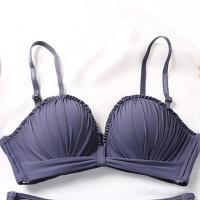 无肩带防滑内衣女抹胸式文胸小胸聚拢调整胸罩上托隐形夏裹胸少女 蓝色单件 32/70A