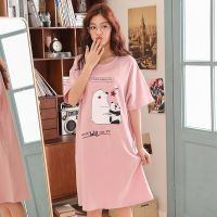 南极人睡裙女春夏季睡衣棉质性感短袖家居服女士连体睡袍卡通 1924 M(85-105斤)