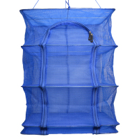 三层晒鱼笼网晒干货神器家用干网防蝇肉晒菜干晾晒网兜防苍蝇网罩 40*40*65(三层)[十字架]