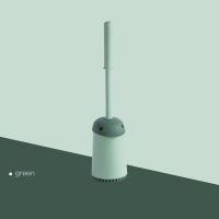 马桶刷子家用刷子无死角硅胶马桶刷长柄清洁刷套装带底座厕所刷子 TPR耐磨款+绿色套装[带底座]