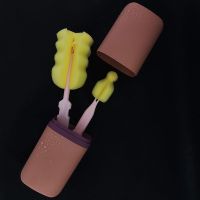 奶瓶刷子 清洁刷套装 硅胶奶嘴清洗海绵毛刷婴儿吸管刷奶嘴刷 [粉色收纳盒]奶瓶刷1个+奶嘴刷1只