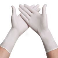 一次性手套 A级12寸丁腈加长丁晴橡胶家务清洁机械维修耐油耐酸碱 A级12寸白色丁腈 10只[袋装] S 小码[适合掌宽