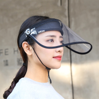 男女防雨帽电动车雨衣挡雨帽遮雨帽防水防风帽户外骑透明遮雨面罩 黑色 均码(男女通用)