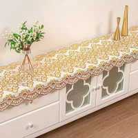 椭圆形桌布防水防烫茶几垫餐桌布塑料pvc长方形桌子垫台布圆桌布 49*100cm长方形金皇冠