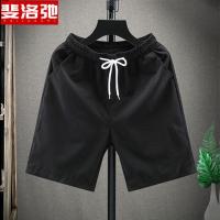 精神小伙短裤男夏季潮流潮牌速干沙滩裤宽松薄款休闲五分裤大裤衩 K11纯色黑色 M 70-90斤