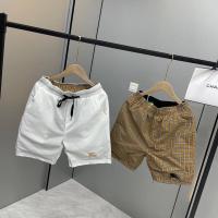 欧洲站2021夏季新款双面穿短裤刺绣战马格子男士沙滩裤速干透气帅 [高品质]-双面穿 白色 M