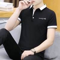 新疆棉夏季男士短袖POLO衫韩版时尚潮流半袖高品质翻领T恤衫男 712黑色 M [80-100斤]
