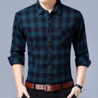 中年男士长袖衬衫夏季超薄冰丝爸爸男装衬衣老年人爷爷防晒老头衫 806绿色[春夏棉布] 185/建议165-185斤