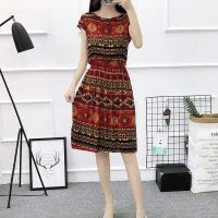 棉绸碎花连衣裙短裙小个子大码显瘦印花裙子沙滩裙海边渡假夏新款 X24 QQQQ S 70-80