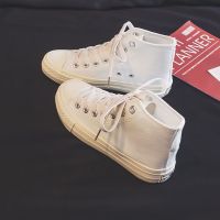 经典帆布鞋女夏季薄款低帮百搭小白鞋2021新款女鞋子休闲板鞋女夏 复刻版 高帮全白 49