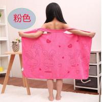 儿童可穿浴巾儿童浴裙宝宝浴巾女学生韩版可爱浴巾吸水不掉毛加厚 [西瓜红][身高0.8-1.1米]