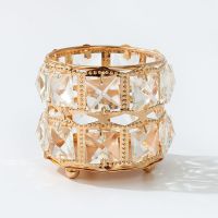 欧式水晶化妆刷收纳筒桌面梳妆台美妆美甲眉笔刷子笔桶收纳整理 俩层圆形