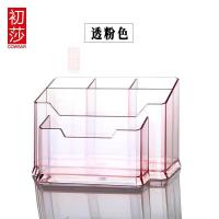 美甲桌面收纳盒收纳工具箱子笔筒砂条皮剪化妆品收纳置物货架 透粉色[美甲桌面收纳盒]