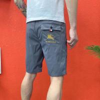 传奇保罗夏季新款休闲短裤男修身显瘦轻薄刺绣战马五分沙滩裤橘色 灰色 L 100到120斤
