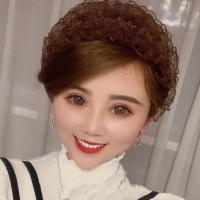 春夏新款穆斯帽子回族女士头巾帽子遮白发帽子时尚蕾丝美人帽 单层深咖色