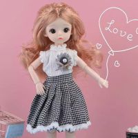 30厘米新款生日礼物3D真眼bjd芭比娃娃女孩子女生洋娃娃玩具衣服 娃娃服饰*A款* //单独一件衣服(没有娃娃)//