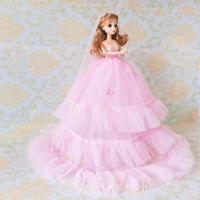 闪光亮灯娃娃会说话洋娃娃公主女孩礼物婚纱芭比娃娃礼盒儿童玩具 粉色 45CM