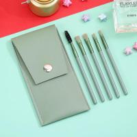 时新化妆刷子初学者遮瑕刷眼影刷唇刷散粉刷便携专业收纳包三格桶 抹茶绿眼影刷套装