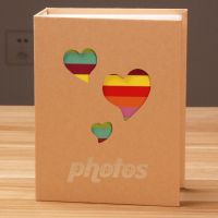 567寸相册本影集插页式6寸100张家庭宝宝纪念册儿童成长相簿情侣 爱心[5寸100]过塑款 发1本(不送)