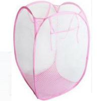 妙力大号优质收纳篮 可折叠储物桶脏衣桶 儿童玩具杂志文具收纳桶 粉色 大号