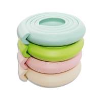 防撞条儿童家用免贴款桌角防撞保护套护角条宿舍梯子防滑垫楼梯垫 米白色 L型防撞角4个装(试用配胶款)