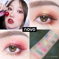 NOVO炫彩糖果眼影盘闪亮片闪粉土豆泥制珠光眼影不脱妆学生款平价 01#多彩琉璃