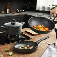 苏泊尔(SUPOR) 星星石健康不粘煎锅炒锅汤锅三件套锅(通用)TP2128E