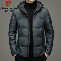 皮尔卡丹2021冬季新款纯色羽绒服男中青年男士白鸭绒休闲连帽外套保暖上衣