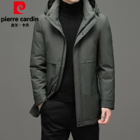 皮尔卡丹2021冬季新款羽绒服男中长款款白鸭绒中青年休闲时尚加厚连帽外套