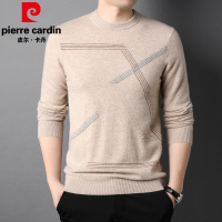 皮尔卡丹高端100纯羊绒衫男圆领厚时尚保暖男士毛衣2021年新款冬装打底衫