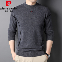皮尔卡丹品牌中年男士100纯羊毛衫厚圆领商务休闲大码男装毛衣2021冬新款