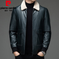 皮尔卡丹PU皮衣加厚羽绒服男翻毛领大码中年男士外套商务休闲保暖上衣2021冬季