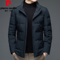 皮尔卡丹冬季加厚新款无帽立领羽绒服男中青年90%羽绒外套商务休闲保暖