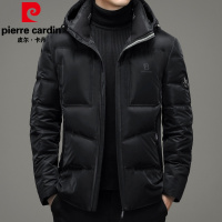 皮尔卡丹加厚男士羽绒服可脱卸帽子潮流时尚纯色保暖中青年男装外套2021冬季新款