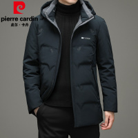 皮尔卡丹可拆卸帽子加厚羽绒服男中长款商务休闲鸭绒男士外套保暖上衣冬季新款