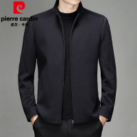 皮尔卡丹品牌立领100纯羊毛呢夹克男士外套厚商务休闲中年男装衣服冬新款