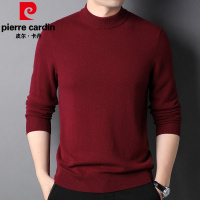 皮尔卡丹秋冬新款男士纯羊绒衫中青年半高领纯色打底针织毛衣加厚宽松大码