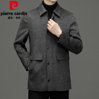 皮尔卡丹2022秋冬季新款男士羊毛外套毛呢大衣拉链中长款加厚韩版百搭上衣
