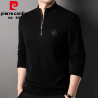 皮尔卡丹立领毛衣男士100纯羊毛衫加厚男装针织打底衫上衣服2022冬季新款