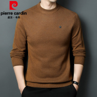 皮尔卡丹韩风圆领含羊毛毛衣男士针织衫厚时尚休闲男装衣服2022秋冬新款