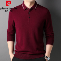 皮尔卡丹品牌中年男士100全羊毛衫商务休闲宽松大码男装毛衣2022冬季新款