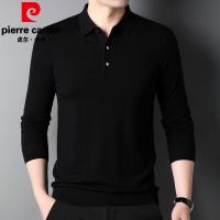 皮尔卡丹品牌纯色男士100全羊毛衫商务休闲大码中年男装毛衣2022冬季新款