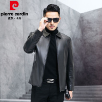 皮尔卡丹2022秋冬新款男士真皮皮衣高端大气桑蚕丝内胆保暖皮夹克外套