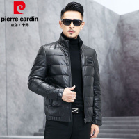 皮尔卡丹2022秋冬新款皮衣男中青年商务休闲羽绒内胆皮夹克外套上衣立领