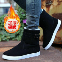 伊努特冬季保暖加绒棉鞋男男鞋加厚面包东北男士雪地靴一脚蹬马丁靴