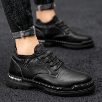 伊努特2021新款马丁靴男高帮男鞋子中帮工装潮鞋男鞋英伦风黑色皮鞋秋季